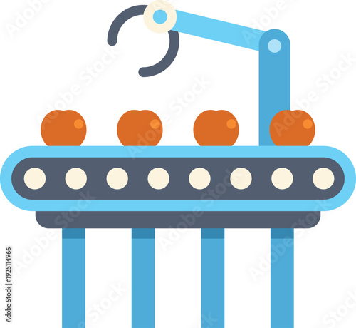 Automation processing fruit on a production line with robotic technology
