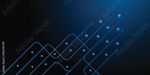 Dark Blue Digital Growth Arrows Background – Business Data Technology