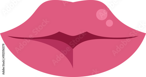 Pink lips showcasing cosmetic beauty with a shiny gloss finish