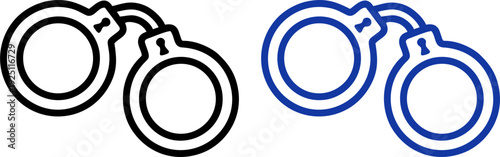 Handcuffs Law Enforcement Icon for Justice and Crime