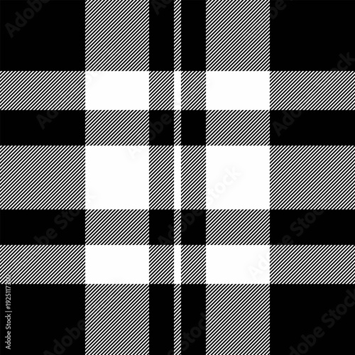 Summertime texture pattern tartan, choose textile plaid background. Fall seamless check fabric vector in black and white colors.