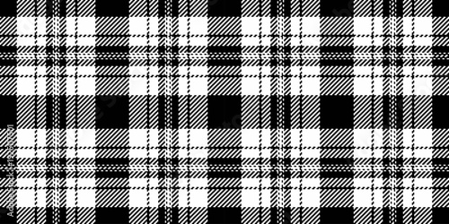 Tweed check textile texture, best background plaid pattern. Antique seamless fabric vector tartan in black and white colors.