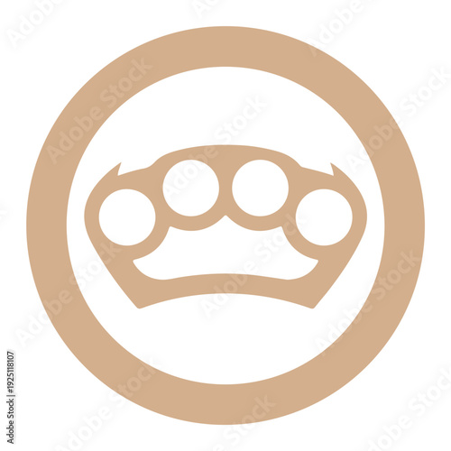 Brass Knuckles Vector Illustration Metallic Knuckle Duster Weapon Icon Design. Realistic Brass Knuckles Isolated on White - Professional Vector Weapon Graphic. Knuckle Dusters Vector Art