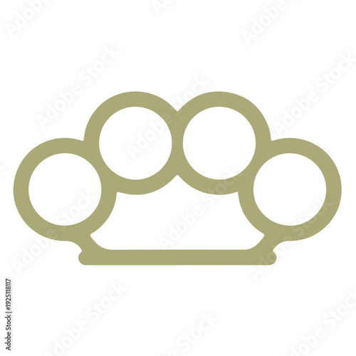 Brass Knuckles Vector Illustration Metallic Knuckle Duster Weapon Icon Design. Realistic Brass Knuckles Isolated on White - Professional Vector Weapon Graphic. Knuckle Dusters Vector Art