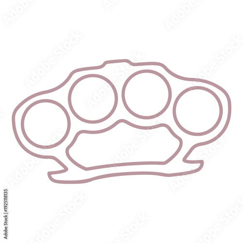 Brass Knuckles Vector Illustration Metallic Knuckle Duster Weapon Icon Design. Realistic Brass Knuckles Isolated on White - Professional Vector Weapon Graphic. Knuckle Dusters Vector Art