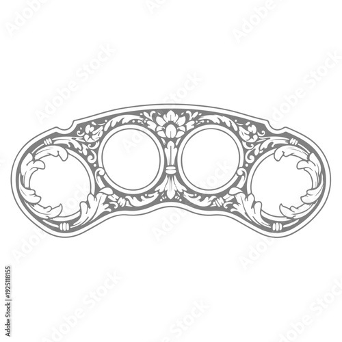 Brass Knuckles Vector Illustration Metallic Knuckle Duster Weapon Icon Design. Realistic Brass Knuckles Isolated on White - Professional Vector Weapon Graphic. Knuckle Dusters Vector Art