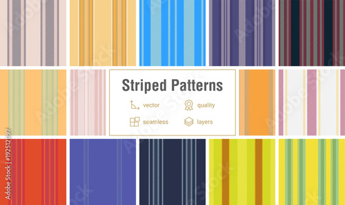 Striped pattern set for checklists and pads. Classic lines textures improve daily organization and productivity. Vector format scales perfectly.