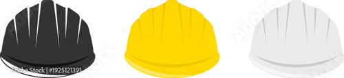 Construction hard hat, set of realistic construction helmets isolated on white background. Construction hard hat icon. Vector, designer illustration, web banner, vector.