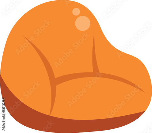 Bright orange bean bag chair illustration representing comfort, relaxation, and modern home style