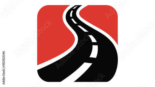 Dynamic roadway vector logo with minimalist speed design