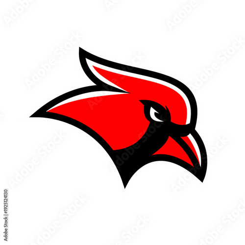 Modern Red Cardinal Bird Head Logo Vector Icon
