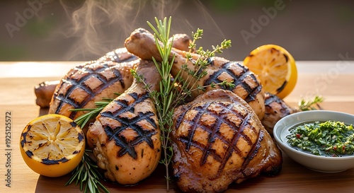 Wallpaper Mural Grilled Chicken Drumsticks with Lemon and Herbs - A Delicious Summer Meal. Torontodigital.ca