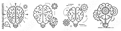 Illustrative depiction of creative human brain power in various forms and shapes