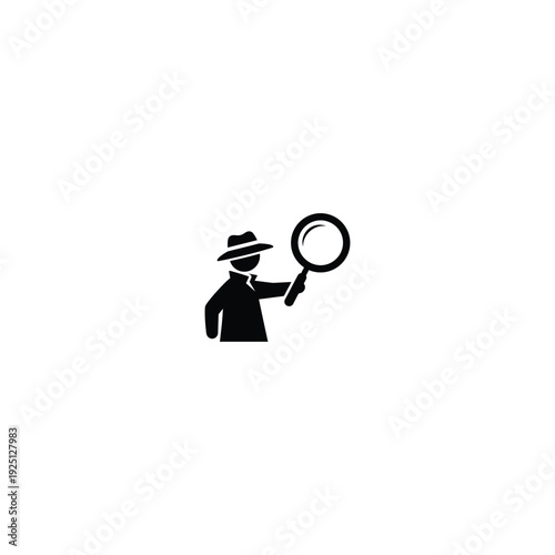 A detective in a fedora hat holding a magnifying glass