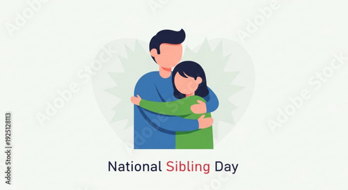 Brother and sister hugging on national sibling day celebrating sibling love and bond