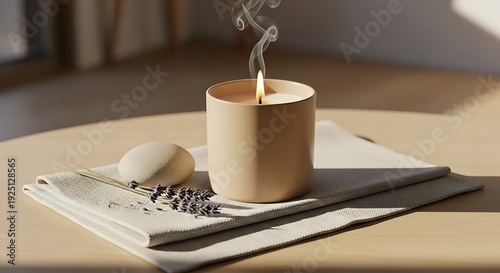 Wallpaper Mural Candlelight Serenity - A Moment of Calm and Reflection. Torontodigital.ca