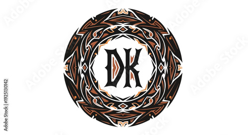 Tribal DK Monogram Logo Design