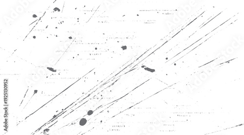 Gray ink splatters and scratches on white background