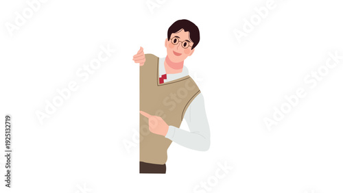 A person confidently holding a tall rolled document or blueprint