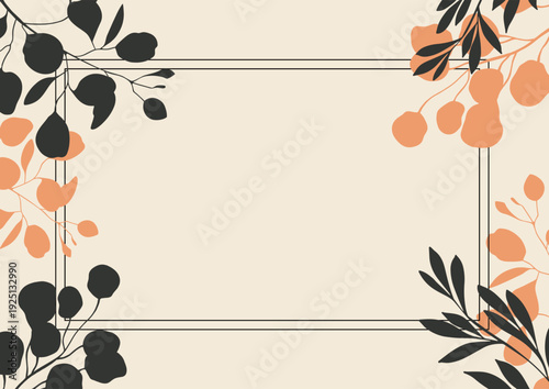 Decorative background with floral and leaf border 