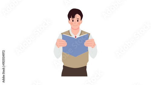 Person confidently presenting an open book with both hands