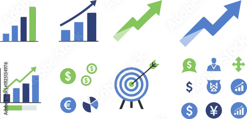 Business Growth Minimalist Infographic Elements for Financial Data Visualization
