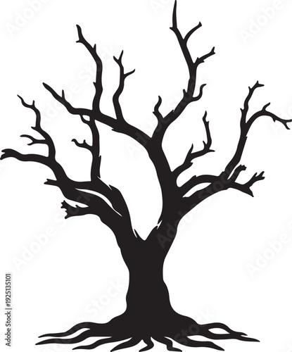 tree icon in silhouette on white background.