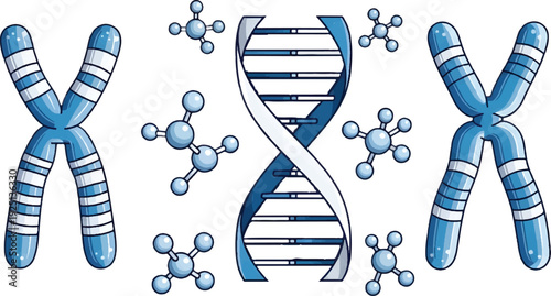 Abstract Geometric Circle dot pattern DNA shape, Science concept design blue color illustration isolated on white background with copy space, vector eps 10