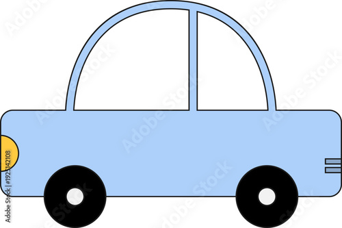 Cute colorful car vector illustration for kids