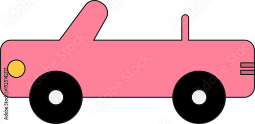 Cute colorful car vector illustration for kids