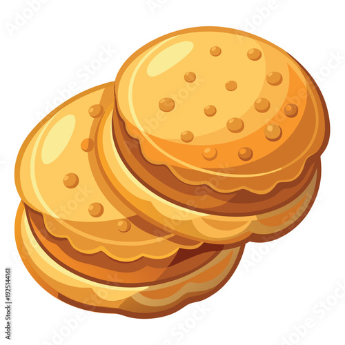 Illustration of biscuits isolated on white background.