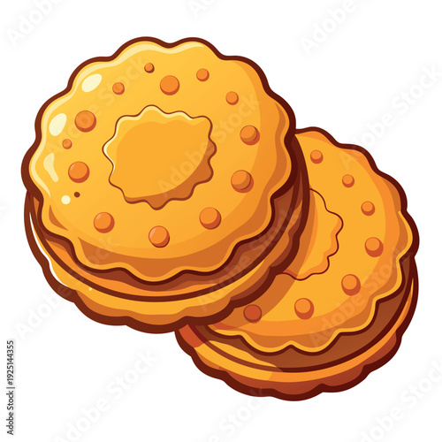 Illustration of biscuits isolated on white background.