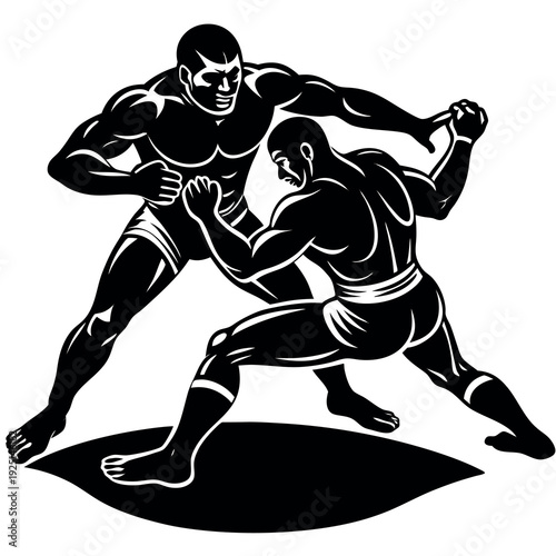 Isolated wrestling on white background 