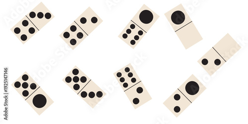 Domino, complete set of dominoes. Transparent, with outlines. Vector, graphic, design, Cutting, printing, subwoofer, laser engraving