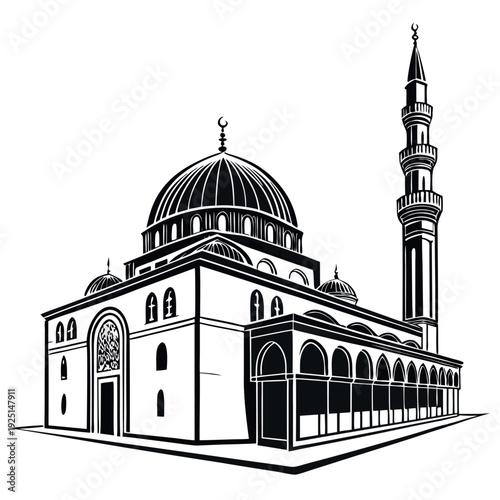 Palestine "Al Aksa" mosque black silhouette 