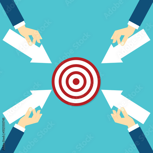 Same goal, two business work together as team to achieve success	