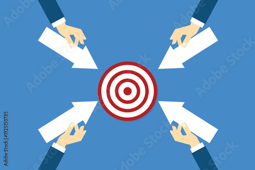 Same goal, two business work together as team to achieve success	