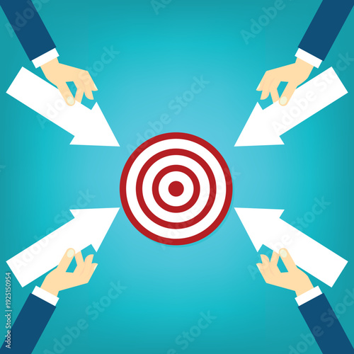 Same goal, two business work together as team to achieve success	