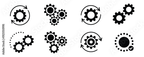Modern gear icons for business and technology concepts