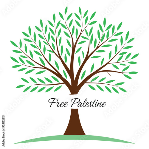 Palestinian olive tree with "free Palestine"  