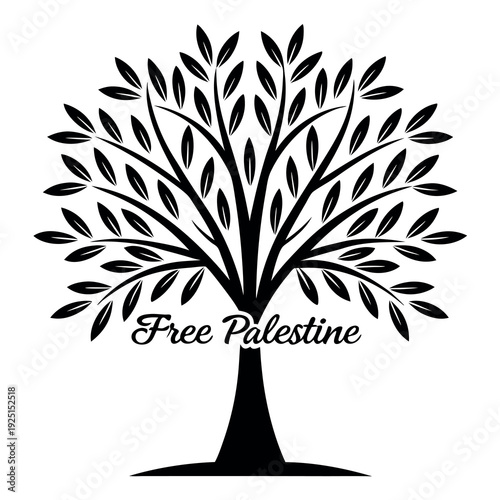 Palestinian olive tree with "free Palestine"  