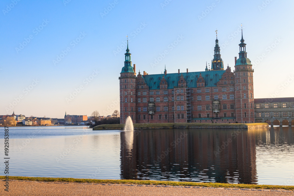 Naklejka premium View of Frederiksborg castle in Hillerod, Denmark
