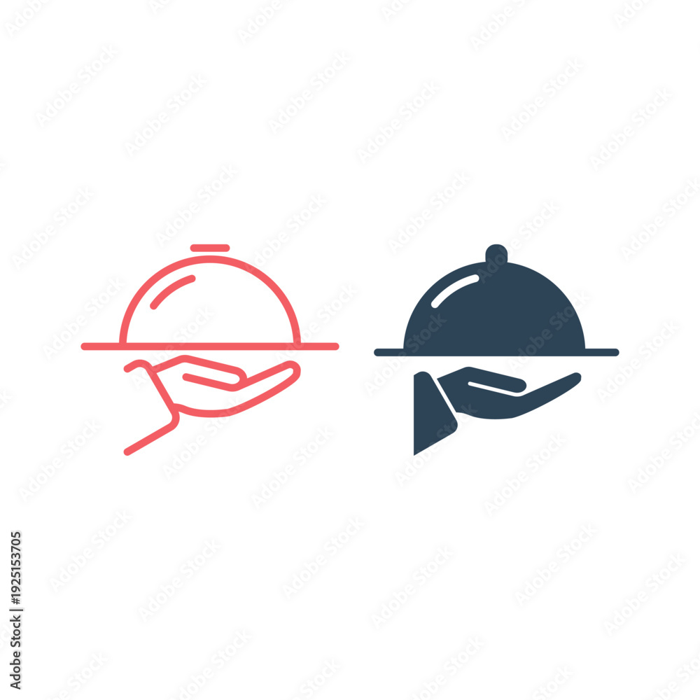 Fototapeta premium Cloche dome icons set flat vector template design trendy