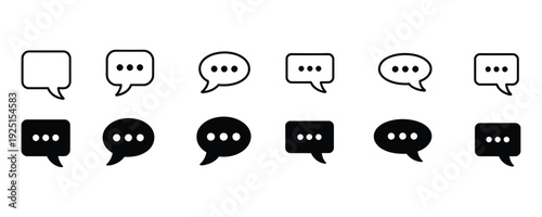 Set of modern chat and speech bubbles for digital communication