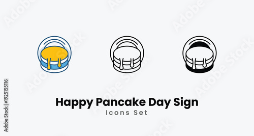 Happy Pancake Day Sign icons vector set stock illustration