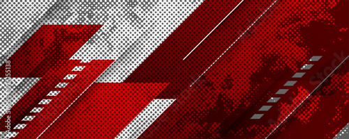 Geometric stripes racing background with abstract grunge brush strokes