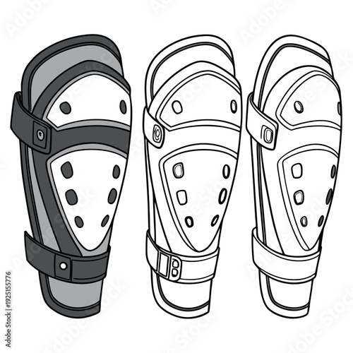 Shin guards a detailed realistic vector illustration. 