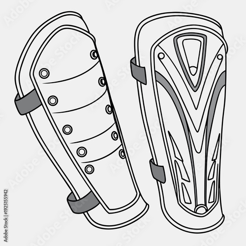 Shin guards a detailed realistic vector illustration. 