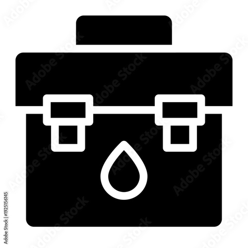 Plumber tool box  icon glyph style vector illustration