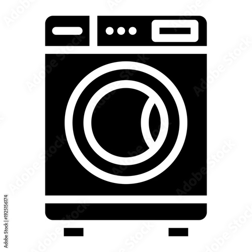 Washing machine  icon glyph style vector illustration